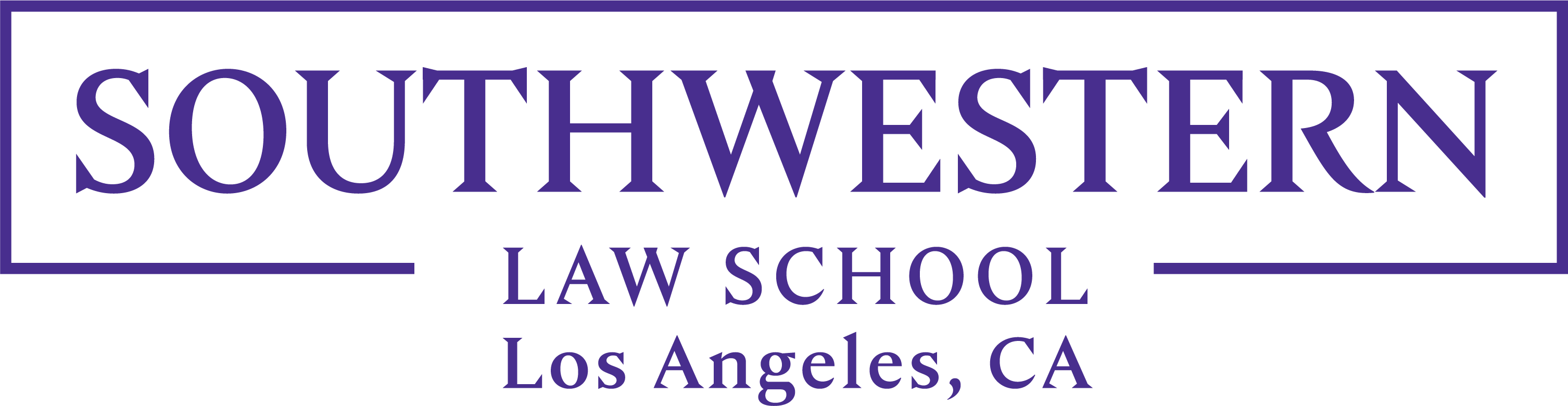 2023 Southwestern Law School Logo in Purple