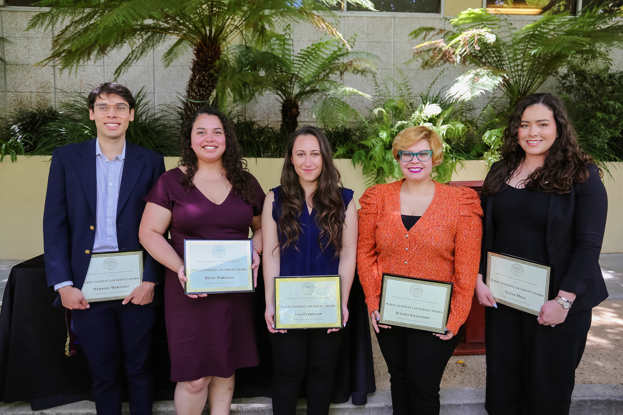 L to R: Herbert Martinez, Betzy Portillo, Tina Petrosian, Julissa Salgueiro, and Vivian Meza