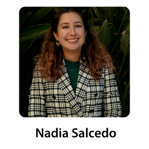 JHP Fellow Nadia Salcedo headshot with text "Nadia Salcedo" below