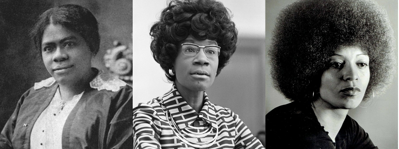 Image - Black History Month Women - Dr. Mary McLeod Bethune, Shirley Chisholm, and Angela Davis