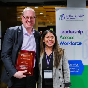 Dean Duenez with UCI Law Dean and former Southwestern Dean Austen Parrish