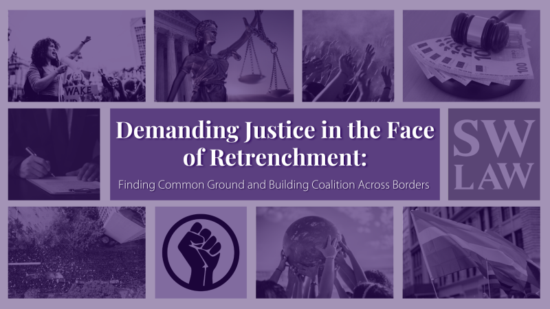 Demanding Justice in the Face of Retrenchment Graphic collage