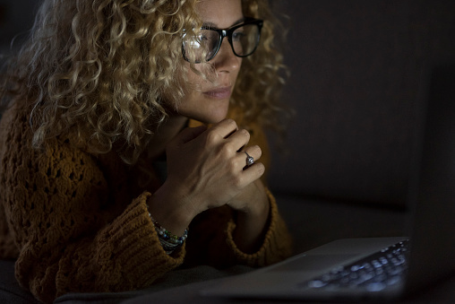 Female student studying