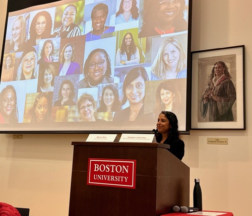 Prof. Meera Deo at podium at the AALS Section on Women in Legal Education Conference