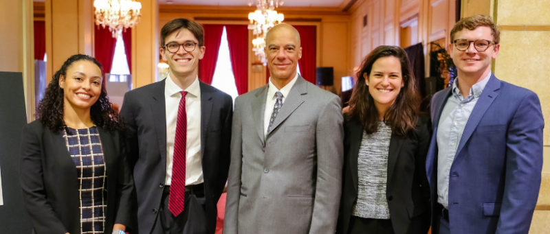 Judge Watford smiling with students