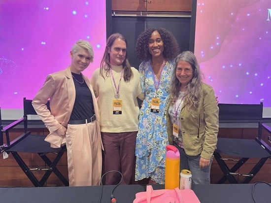 Prof. Andrea Freeman posing with panelists at the L.A. Times Festival of Books