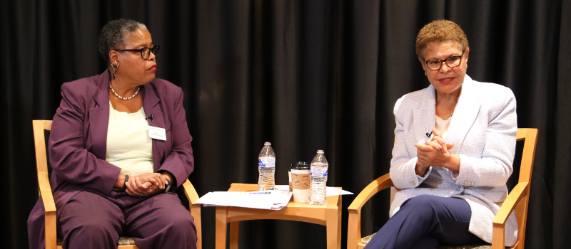 Prof. Gunning with Mayor Karen Bass