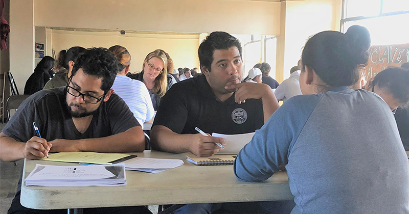 Southwestern students doing intake in Tijuana