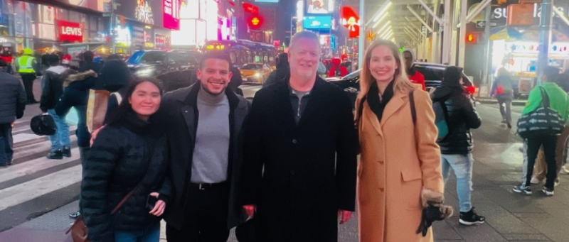 Kristy Ngo, John Good, Prof. Chris Cameron, and Piper Hinson in New York