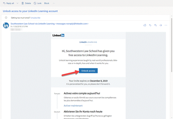 activation email screenshot