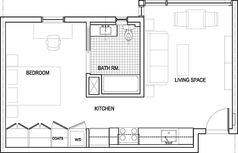 One Bed Floor Plan