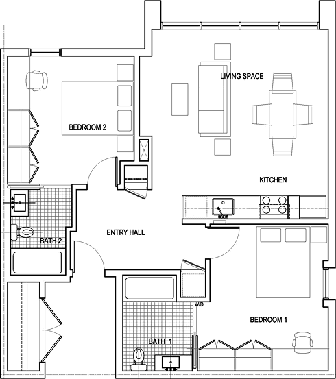 Two Bed Floor Plan