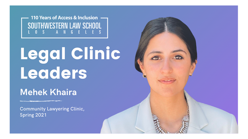 Image - Legal Clinic Leader Mehek Khaira Community Lawyering Clinic Spring 2021