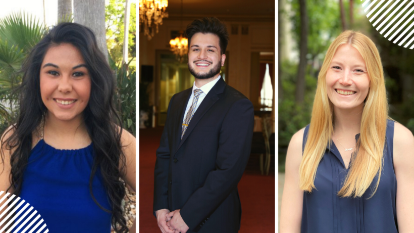 Students Dulce N. Velasquez, Alex J. Welfringer, and Andres de la Cruz