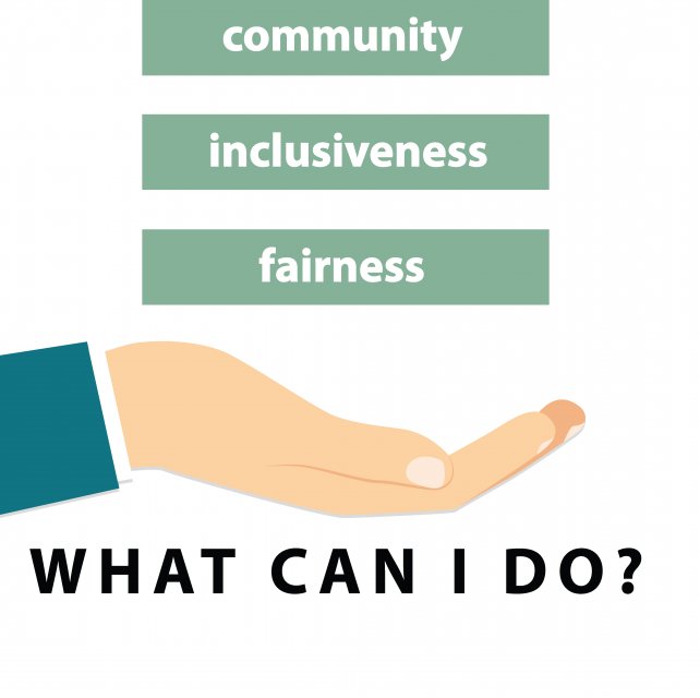 What Can I Do? community, inclusiveness, fairness