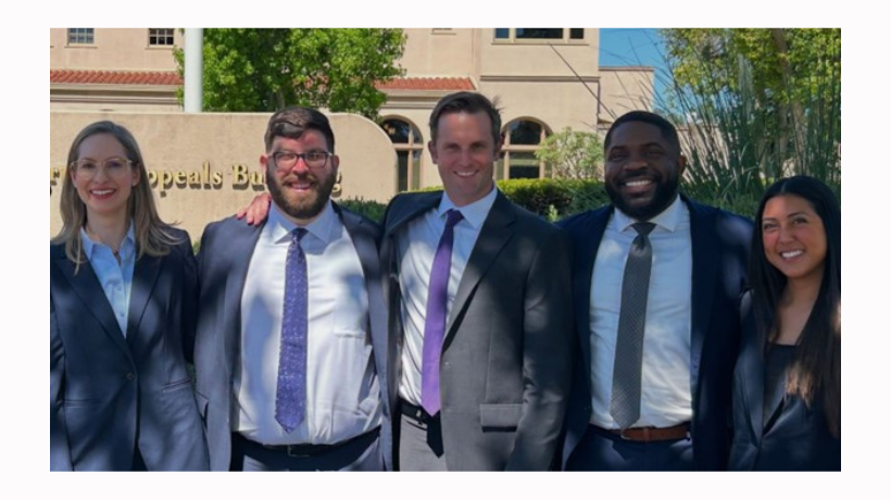 Appellate Litigation students Piper Hinson '25, Aria Beizai '25, Graham Outerbridge ’25, Chinonso Anokwute '25, and Jennifer Alvarez ’25