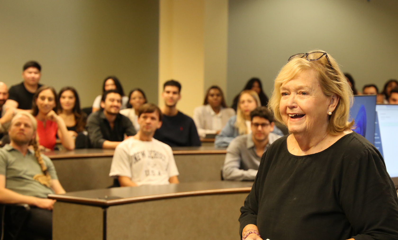 Prof. Sloan lecturing in SCALE classroom