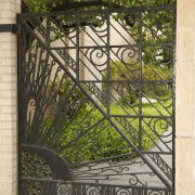 Sunburst wrought-iron gate