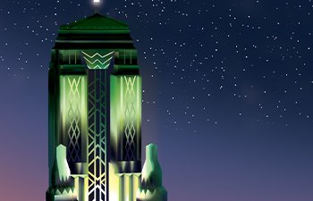 Image - Bullocks Wilshire at night illustration