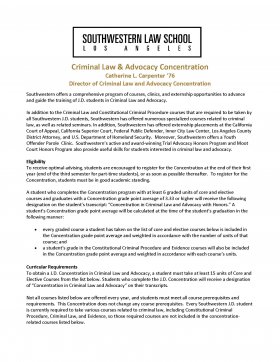 Image - Criminal Law and Advocacy Concentration Flyer