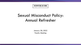 Sexual Misconduct Policy: Annual Refresher 2022 front page