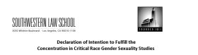 Concentration in Critical Race Gender Sexuality Studies Front Page Title