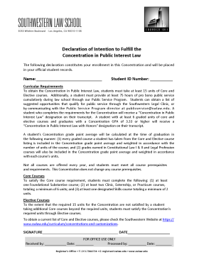 Registration Form for J.D. Concentration in Public Interest Law