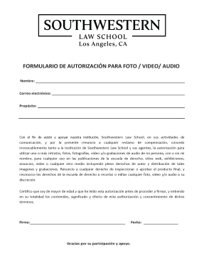 Spanish Southwestern Law School Photo & Video Release Form