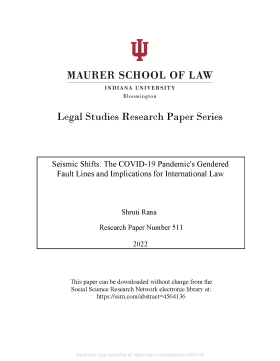 Seismic Shifts: The COVID-19 Pandemic's Gendered Fault Lines and Implications for International Law Front Page