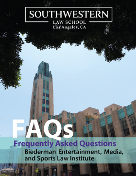 Biederman Institute Entertainment Law FAQs Cover featuring the Bullocks Wilshire building