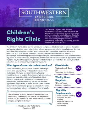 Children's Rights Clinic Flyer
