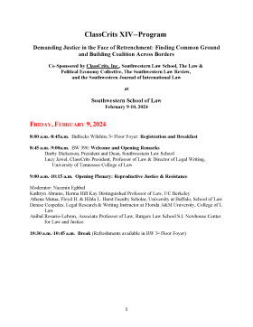 ClassCrits XIV Program First Page