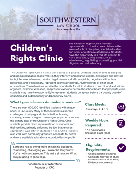 Children's Rights Clinic Flyer