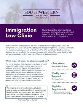 Immigration Law Clinic Flyer