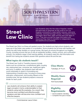 Street Law Clinic Flyer