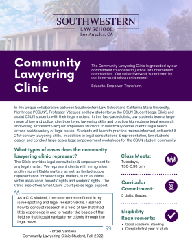 Community Lawyering Clinic Flyer
