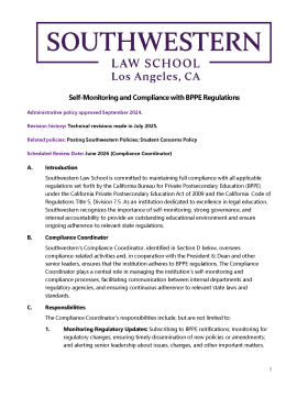 Self-Monitoring and Compliance with BPPE Regulations front page