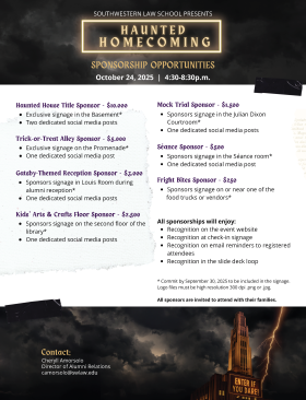Homecoming 2025 Sponsorship Opportunities Frist Page
