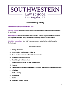 Online Privacy Policy First Page