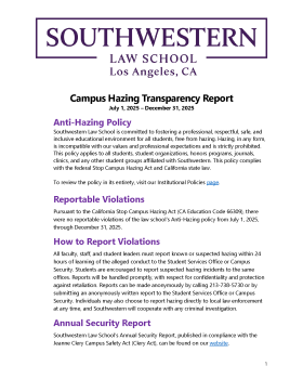 Campus Hazing Transparency Report