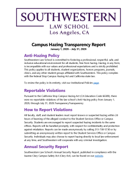 Campus Hazing Transparency Report