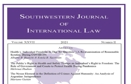 Image - Cover of Southwestern Journal of International Law Vol. 27 No. 2