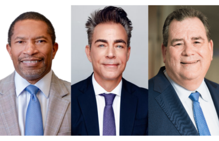 Headshots of J. Bernard Alexander III '86, Arash Homampour '92, and Brian Panish '84