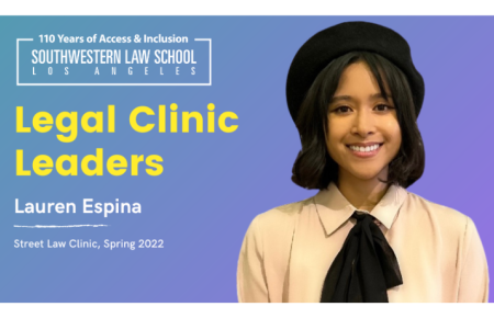 Legal Clinic Leaders - Lauren Espina, Street Law Clinic Spring 2022