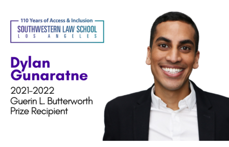 Dylan Gunaratne 2021-2022 Guerin L. Butterworth Prize Recipient