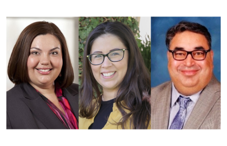 Collage of headshots of Julia Vazquez, Michelle Takagishi-Almeida, and Alex Gonzalez