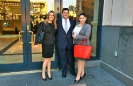 Mandy Brooksbank, Shawn Halbert and Roza Egiazarian were finalists at the regional round of the Texas Young Lawyers National Trial Competition