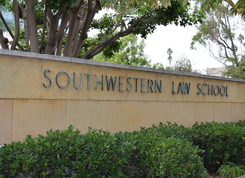 Southwestern lettering along Wilshire Place