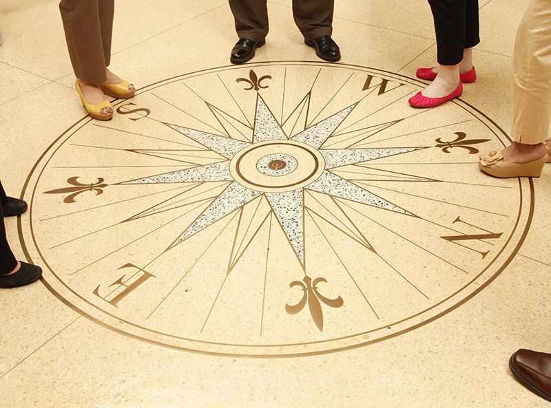 Compass in the Palm Court of the Law Library